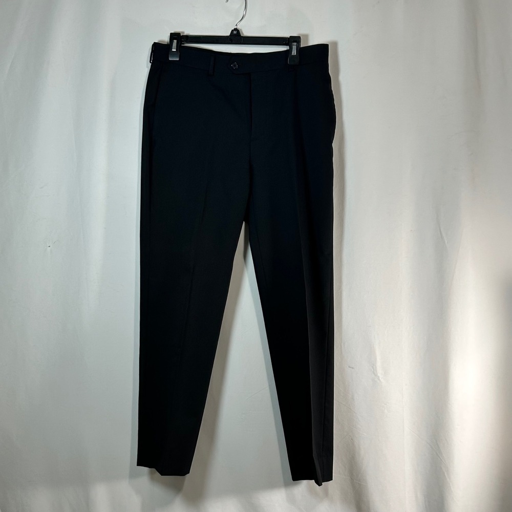 EGARA Mens Black Flat Front Dress Pants Classic Fit‎ Size 32 Waist